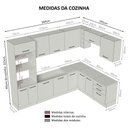 Ver imagem 4 de Armário de Cozinha Completa de Canto 479cm Branco/crema Agata Madesa 01