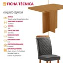 Ver imagem 7 de Conjunto de Jantar Olimpia 4 Lugares Tampo MDF Canto Copo Linho Grafite e Naturalle 120cm Moderna