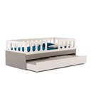Ver imagem 2 de Cama Infantil Lara Solteiro Reforçada com Cama Auxiliar Branco e Cinza - Baby Mobília