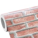Ver imagem 1 de Adesivo Tijolo Vermelhop Vinil 3d Lavável Impermeável Parede Autocolante Cozinha e Banheiro