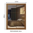 Ver imagem 4 de Guarda-roupa Solteiro Madesa Denver 2 Portas de Correr de Espelho