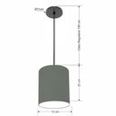 Ver imagem 2 de Lustre Luminária Pendente Vivare Free Lux Pe-4103pr Cúpula em Tecido 15x20cm Cinza-escuro Canopla