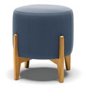Ver imagem 1 de Puff Base Madeira Castanho Cor Azul Marinho