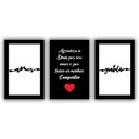 Ver imagem 1 de Kit Placas Quadros Decorativos 3pçs 20x30 Deus Amor Gratidão