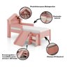 Cama Infantil Casinha Castelo Escorregador e Escada Criança Grade de Proteção com Colchão Cor Rosa - 3