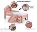 Ver imagem 3 de Cama Infantil Casinha Castelo Escorregador e Escada Criança Grade de Proteção com Colchão Cor Rosa