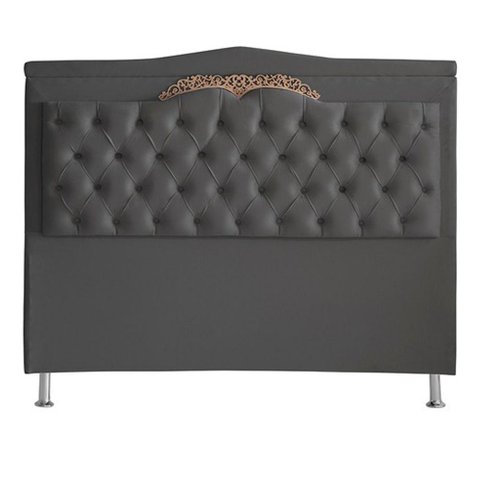 Cabeceira de Cama Box Madri Casal King 195cm Suede Grafite