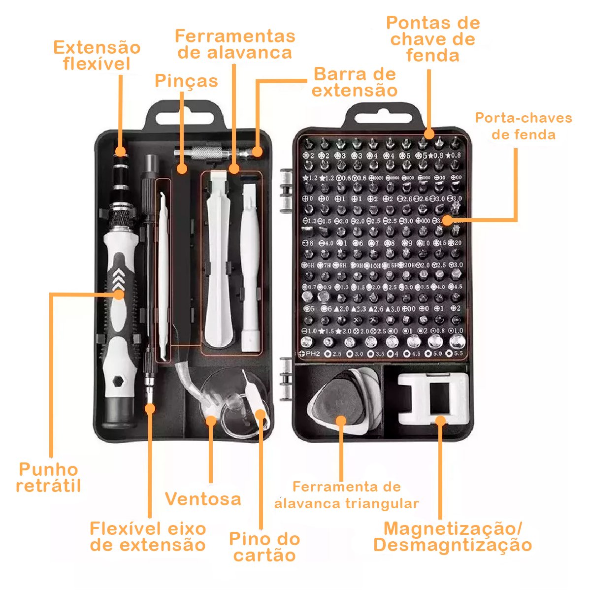 Kit Chaves de Precisão Manutenção 115 Peças - 3