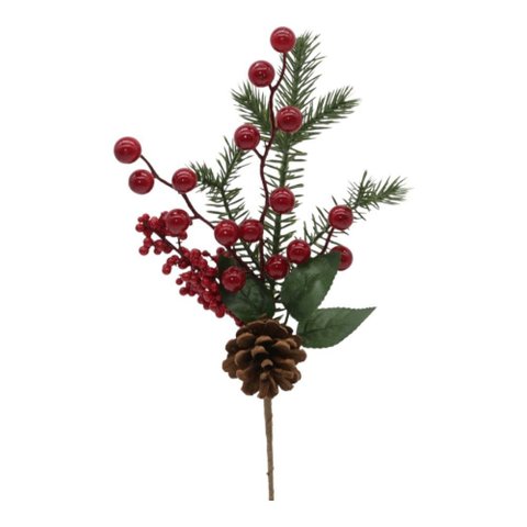 Galho com Frutas Vermelhas 39cm | Natal Encantado Formosinha
