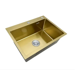 Cuba Pia Aço Inox Cozinha Gourmet Dourada com Acessórios 60x45 - Brinovar - 3