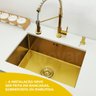 Cuba Pia Aço Inox Cozinha Gourmet Dourada com Acessórios 60x45 - Brinovar - 6