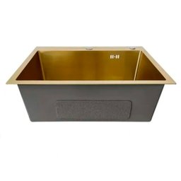 Cuba Pia Aço Inox Cozinha Gourmet Dourada com Acessórios 60x45 - Brinovar - 4
