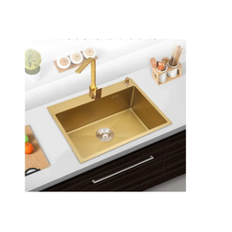 Cuba Pia Aço Inox Cozinha Gourmet Dourada com Acessórios 60x45 - Brinovar - 7
