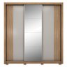 Guarda Roupa Casal 3 Portas com Espelho e 2 Gavetas Moema - Amêndola Touch/ Nude e Preto Prime Tx - 2
