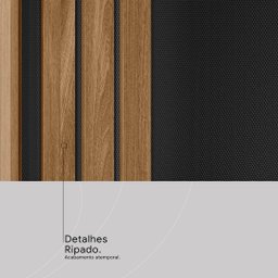 Guarda Roupa Casal 3 Portas com Espelho e 2 Gavetas Moema - Amêndola Touch/ Nude e Preto Prime Tx - 7