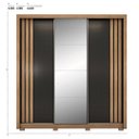 Ver imagem 3 de Guarda Roupa Casal 3 Portas com Espelho e 2 Gavetas Moema - Amêndola Touch/ Nude e Preto Prime Tx