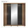Guarda Roupa Casal 3 Portas com Espelho e 2 Gavetas Moema - Amêndola Touch/ Nude e Preto Prime Tx - 3