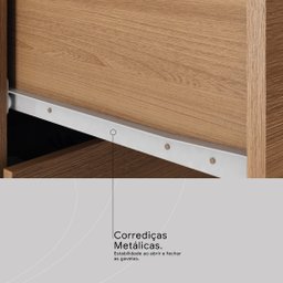 Guarda Roupa Casal 3 Portas com Espelho e 2 Gavetas Moema - Amêndola Touch/ Nude e Preto Prime Tx - 8