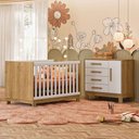 Ver imagem 1 de Quarto Infantil Completo Lion 1 Porta 4 Gavetas Branco/freijo - Pnr Móveis