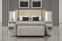 Ver imagem 1 de Cabeceira Cama Box Casal Monterrey com 2 Mesa de Cabeceira Novo Horizonte Neve