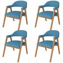 Ver imagem 1 de Kit 4 Cadeiras de Jantar e Estar Living Estofada Nadja L02 Linho Azul - Lyam Decor