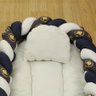 Ninho Redutor Trançado Berço Portátil Com Mosquiteiro E Travesseiro - Azul Marinho - 4