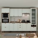 Ver imagem 1 de Cozinha Completa Ayla 11 Portas 5 Gavetas 100% MDF com Vidro Verde Mint - Genialflex