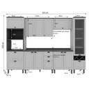Ver imagem 4 de Cozinha Completa Ayla 11 Portas 5 Gavetas 100% MDF com Vidro Verde Mint - Genialflex