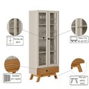 Ver imagem 2 de Cristaleira Retrô Sala de Estar Marsala Nature Off White 185cm