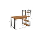 Ver imagem 7 de Escrivaninha com Estante 3 Prateleiras Industrial 136cm Canela/Preto