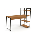Ver mais imagens de Escrivaninha com Estante 3 Prateleiras Industrial 136cm Canela/Preto