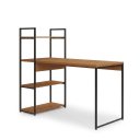 Ver imagem 2 de Escrivaninha com Estante 3 Prateleiras Industrial 136cm Canela/Preto