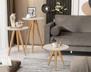 Ver imagem 1 de Kit 3 Mesas Lateral Apoio e Centro 40cm Pés Palito Off White - Comprar Moveis em Casa