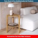 Ver imagem 4 de Mesa Lateral de Apoio Orgânica Artesano 45 Cm (largura) em Mdp Hanover (mel) Pés Madeira Maciça