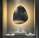 Ver imagem 3 de Espelho Orgânico Decorativo Lapidado com Led 90x65 Cm E02 para Sala, Quarto, Banheiro, 3000k 110v