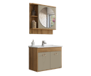 Ver imagem 2 de conjunto Banheiro Suspenso Roma 70cm Armário Completo Gabinete Cuba Espelheira