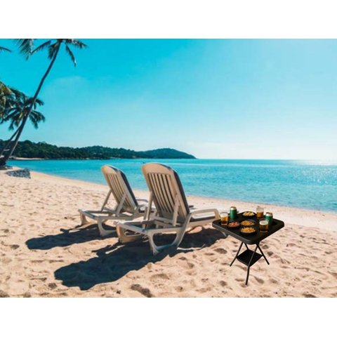 Mesinha Petisqueira Multiuso Dobrável Desmontavel Portátil Bandeja Churrasco Bar Piscina Área Lazer