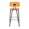 Banqueta Alta Com Encosto Alto Estofado Para Cozinha Americana Bancada Nord Caramelo Vintage Luxo - 5