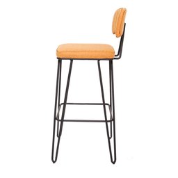 Banqueta Alta Com Encosto Alto Estofado Para Cozinha Americana Bancada Nord Caramelo Vintage Luxo - 4 Banqueta Alta Com Encosto Alto Estofado Para Cozinha Americana Bancada Nord Caramelo Vintage Luxo - 4