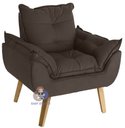 Ver imagem 2 de Kit 02 Poltrona/cadeira Decorativa Glamour com Pés Quadrado Marrom