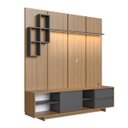 Ver imagem 2 de Rack Painel TV até 55 Polegadas 180cm e Iluminação em LED Linea Mel/Grafite