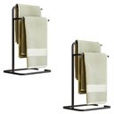 Ver imagem 1 de Kit 2 Porta Toalhas de Rosto Eleganza Metal Preto - Pallazio