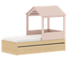 Bicama Infantil 2 em 1 com Telhadinho de Casinha Rosa Linha Play Quater - 2