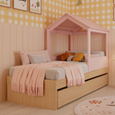 Ver imagem 1 de Bicama Infantil 2 em 1 com Telhadinho de Casinha Rosa Linha Play Quater