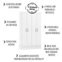Ver imagem 4 de Armario Multiuso Sapateira 4 Portas 40020 Formosa Branco Demobile