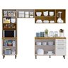 Cozinha Compacta 4 Peças Balcão com Tampo 3 Portas de Vidro Lara Espresso Móveis - 3