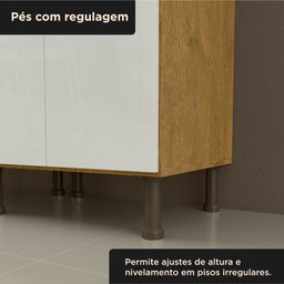 Cozinha Compacta 4 Peças Balcão com Tampo 3 Portas de Vidro Lara Espresso Móveis - 11