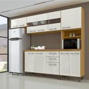 Ver imagem 2 de Cozinha Compacta 4 Peças Balcão com Tampo 3 Portas de Vidro Lara Espresso Móveis