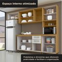 Ver imagem 7 de Cozinha Compacta 4 Peças Balcão com Tampo 3 Portas de Vidro Lara Yescasa Marrom/Sinai/Branco