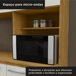 Cozinha Compacta 4 Peças Balcão com Tampo 3 Portas de Vidro Lara Yescasa - 10